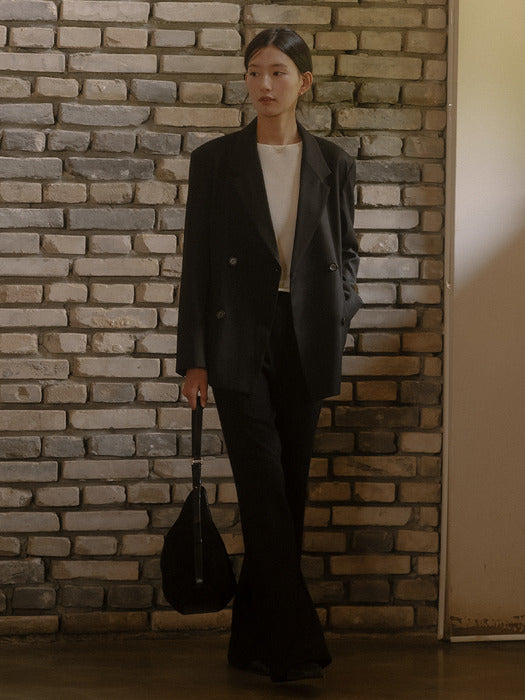 [TILLIDIE] Double button jacket TIFA03JK02_Black