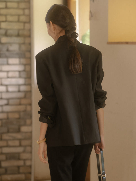 [TILLIDIE] Double button jacket TIFA03JK02_Black