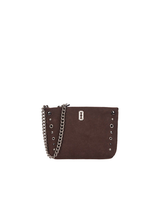 Perfec Goth Suede Pouch — Rum Brown