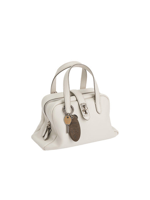 Suede Round Key Charm — Musk Khaki