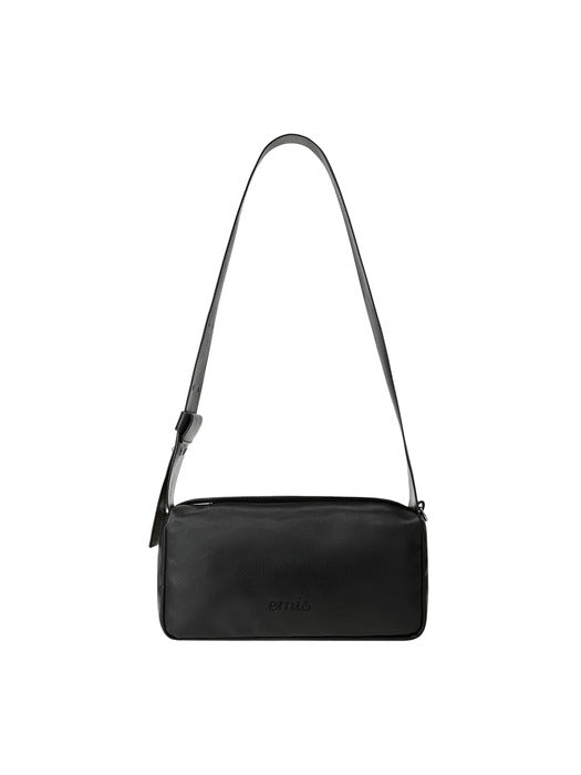 [emis] WIDE STRAP HOBO BAG-BLACK