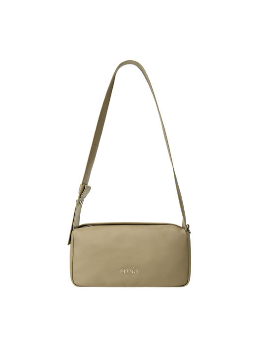 [emis] WIDE STRAP HOBO BAG-BEIGE