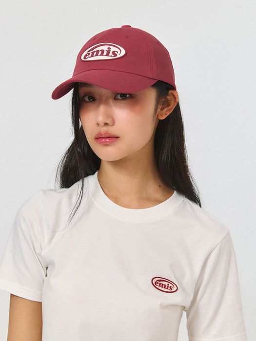 Emis Rubber Patch Ball Cap-Red