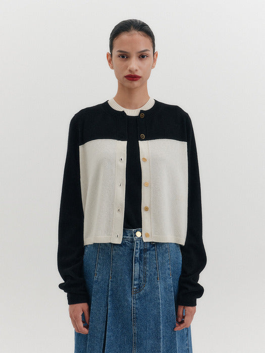 Eenk Color Block Knitwear Cardigan - 4 Colors B for Binding