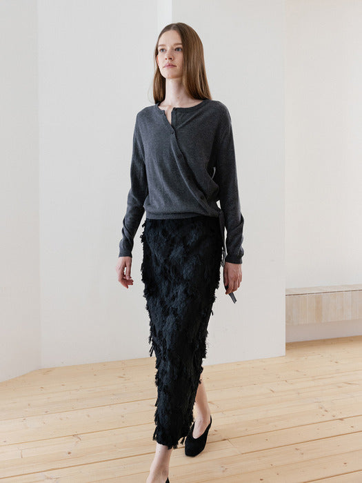 Loeuvre H-line Fringe Skirt