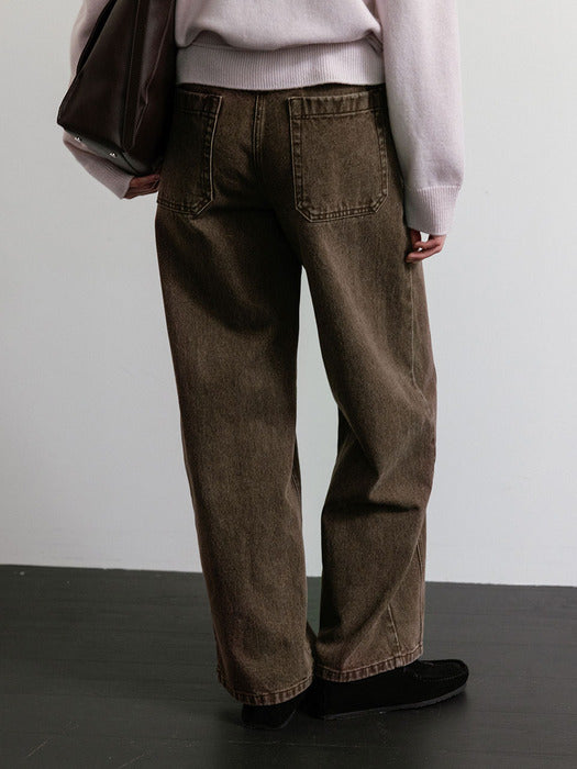 Loeuvre String Curved Loose Jeans