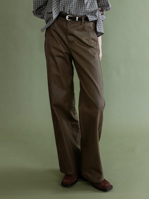 [loeuvre] Straight-leg Coating Jeans SJ5AL350_2color