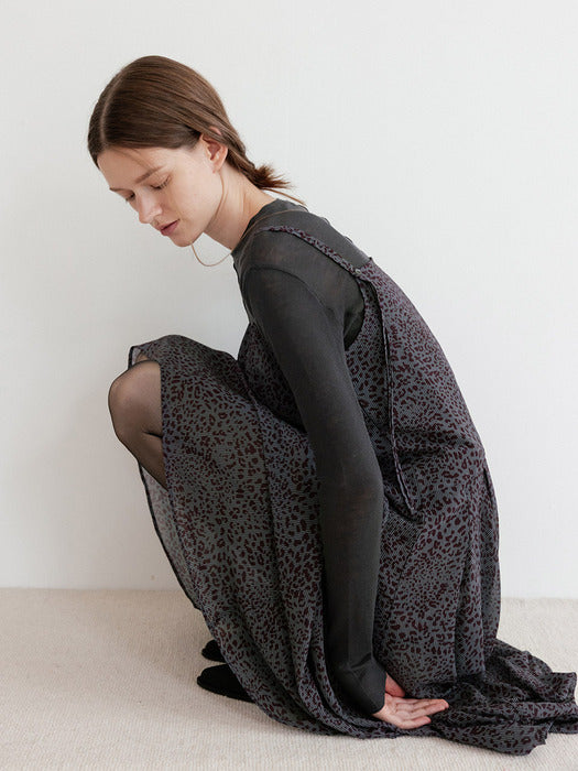 Loeuvre Stripe Leopard Mix Slip Dress