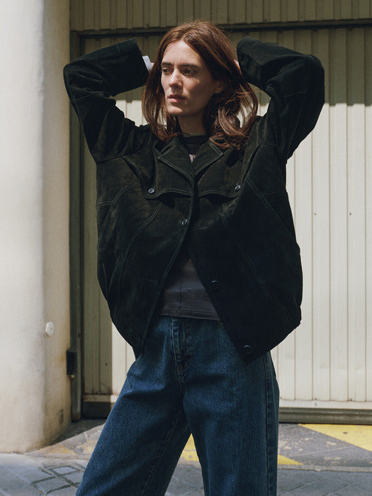 Loeuvre Real Suede Blouson Jacket