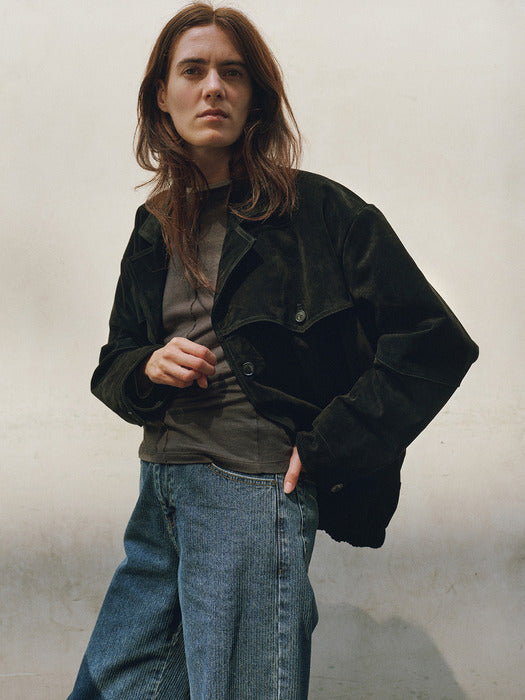 Loeuvre Real Suede Blouson Jacket