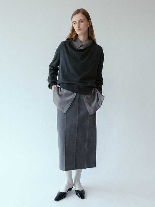 Loeuvre Cowl Neck Pullover Knit Top