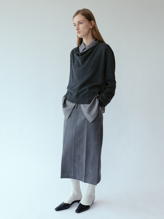 Loeuvre Cowl Neck Pullover Knit Top