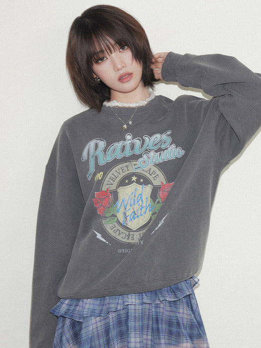 [raive] Wild Faith Rose Sweatshirt VW5AE139_2color