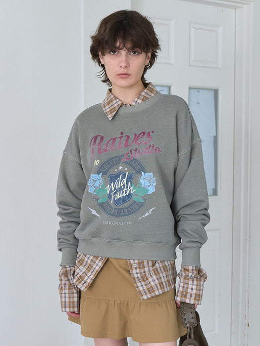[raive] Wild Faith Rose Sweatshirt VW5AE139_2color