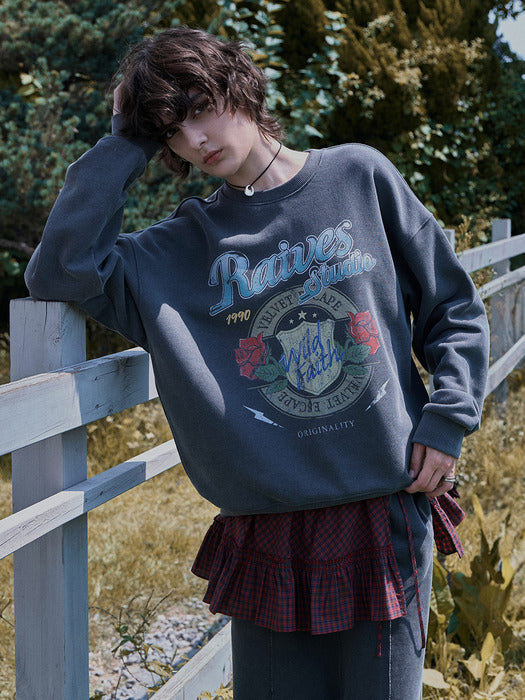 [raive] Wild Faith Rose Sweatshirt VW5AE139_2color