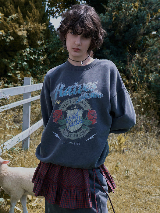 [raive] Wild Faith Rose Sweatshirt VW5AE139_2color