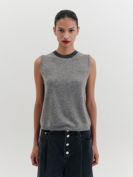 Eenk Color Block Sleeveless Knitwear - 4 Colors B for Binding