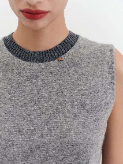 Eenk Color Block Sleeveless Knitwear - 4 Colors B for Binding