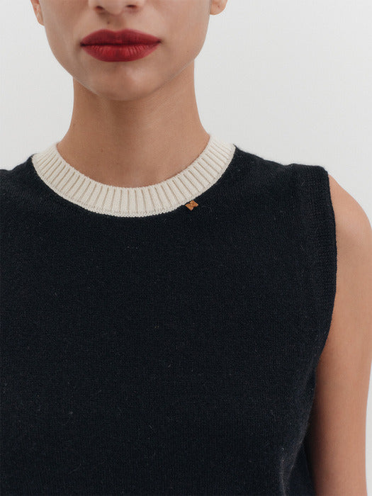 Eenk Color Block Sleeveless Knitwear - 4 Colors B for Binding