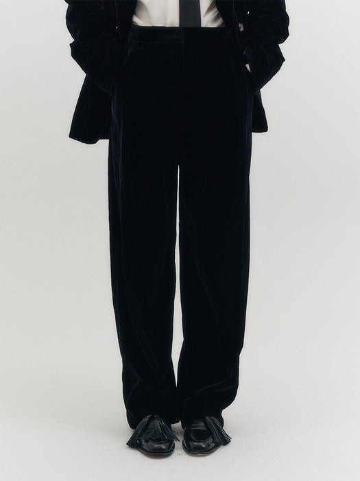 Eenk Velvet Straight Pants - Black B for Binding