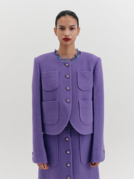 Eenk Classic Pocket Jacket - Purple B for Binding