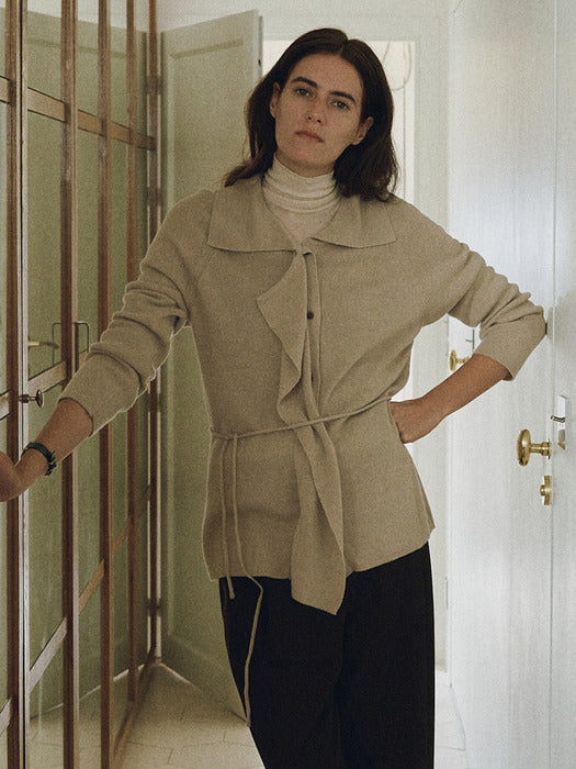 Loeuvre Asymmetric Front Knit Cardigan