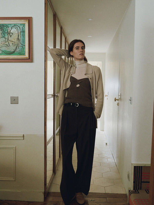 Loeuvre Asymmetric Front Knit Cardigan