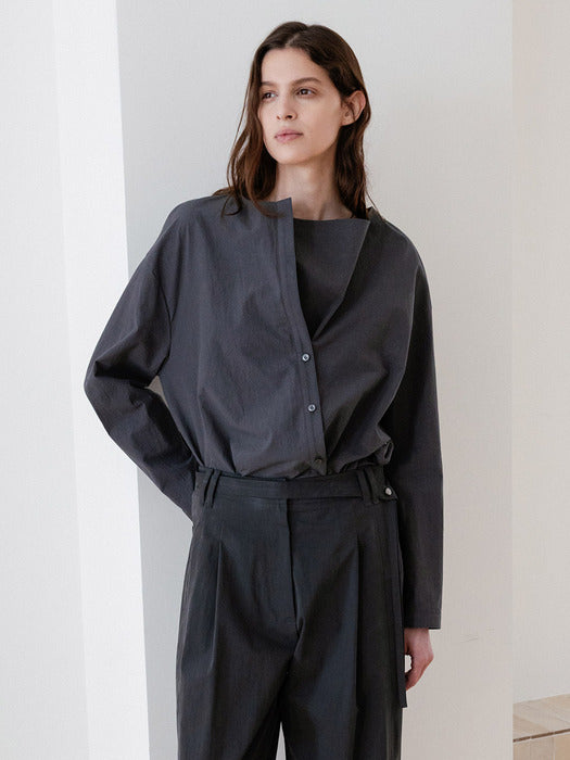 Loeuvre Crease Cowl Neck Blouse