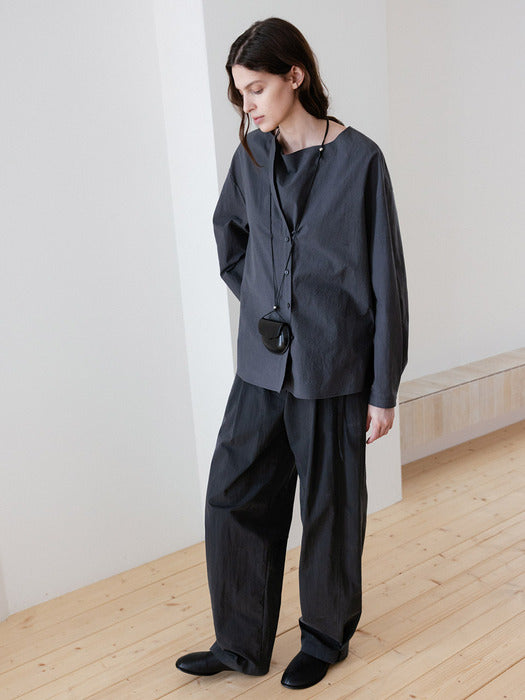 Loeuvre Crease Cowl Neck Blouse