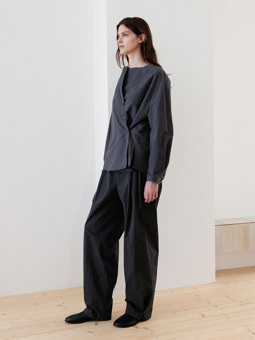 Loeuvre Crease Cowl Neck Blouse