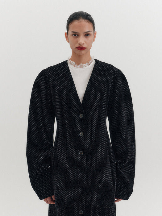 Eenk Hourglass Velvet Jacket - Black B for Binding