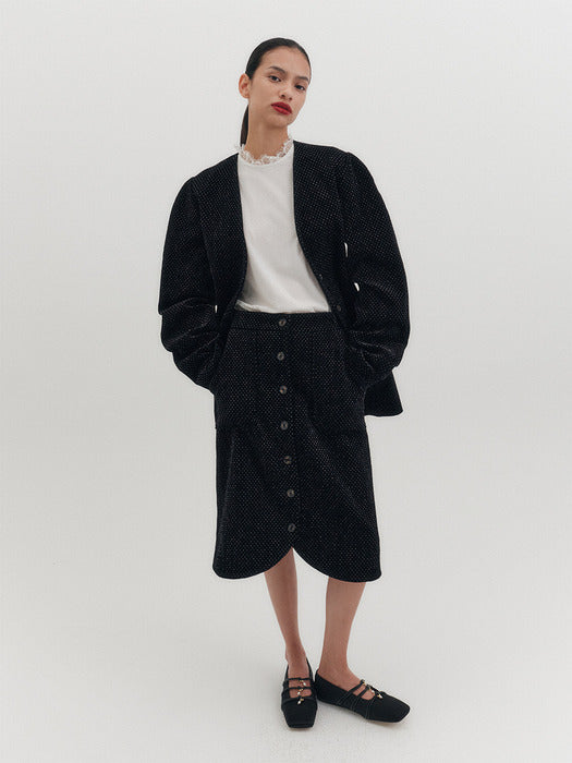 Eenk Hourglass Velvet Jacket - Black B for Binding