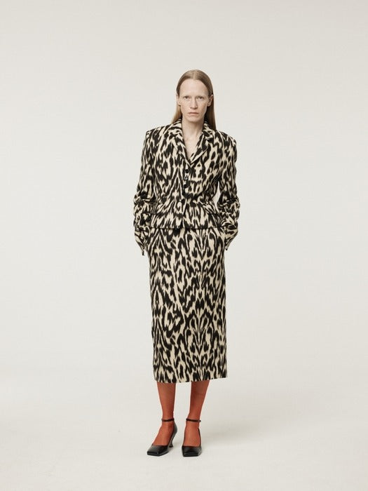 [recto] LEOPARD SHORT JACKET (DARK BROWN)