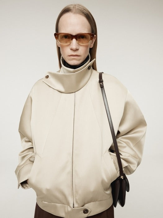Recto Double Satin Jumper (Sand Beige)