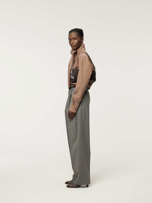 [recto] POWDERY COTTON SCARF SHIRT (RUST PINK)