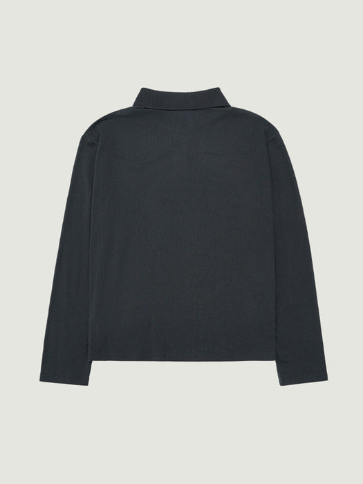 Grove 25Fw Faye Collar L/S T-Shirt (Deep Blue)