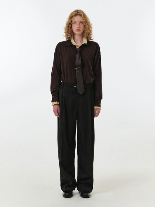 [grove] 25Fw Faye Collar L/S T-Shirt (Wine)