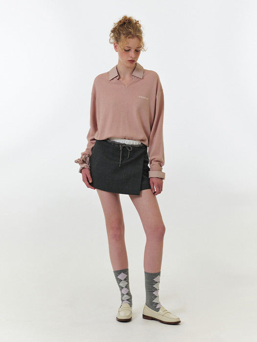 [grove] 25FW MOMO ARGYLE SOCKS (PINK)