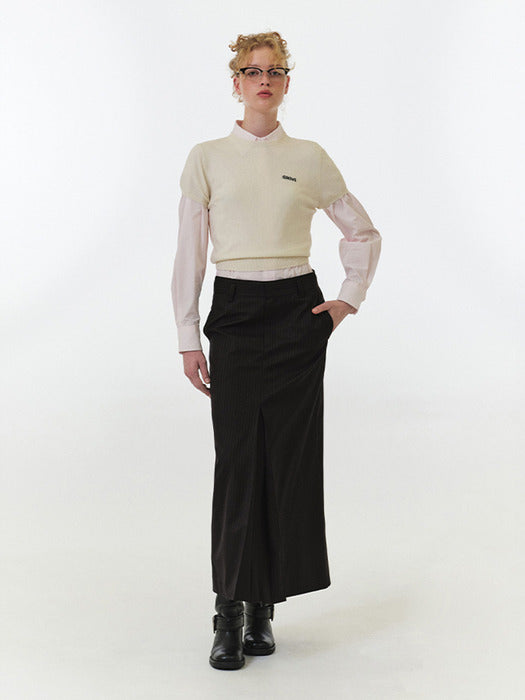 Grove 25Fw Nixie Stripe Long Skirt (Brown Stripe)