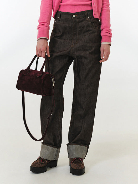 [grove] 25Fw Myna Denim Pants (Brown)