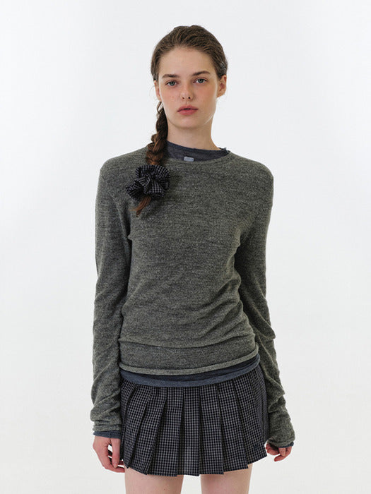 Grove 25Fw Juliet Mohair Knit (Grey)