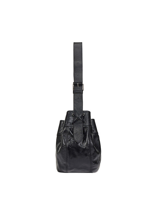 [vunque] Perfec Wave String Leather Hobo L (Perfec Wave String Leather Hobo Large) Black