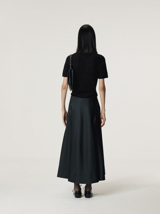 Recto RC Embroidery Sheer Knit Top (Black)