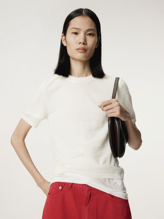 [recto] RC EMBROIDERY SHEER KNIT TOP (CREAM)