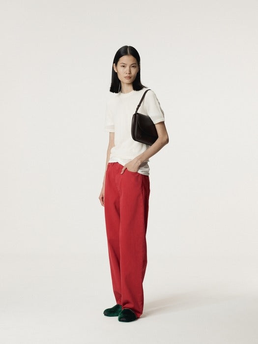 Recto RC Embroidery Sheer Knit Top (Cream)