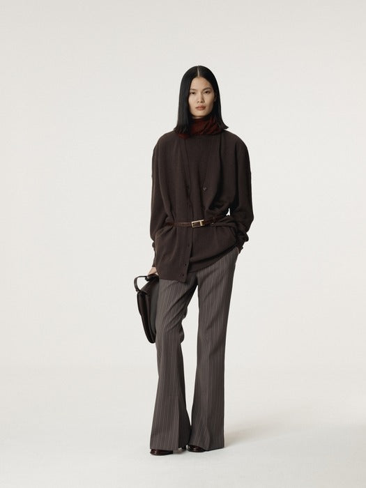 Recto Layered Cardigan Knit Top (Dark Chocolate)