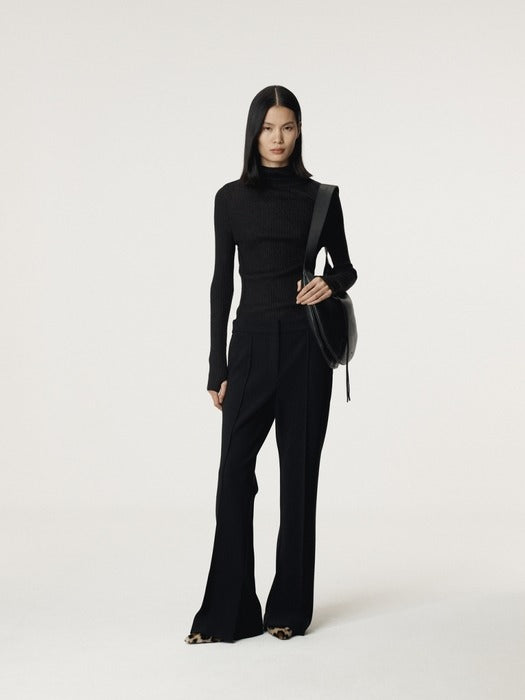 Recto Hairy Balaclava Knit Top (Black)