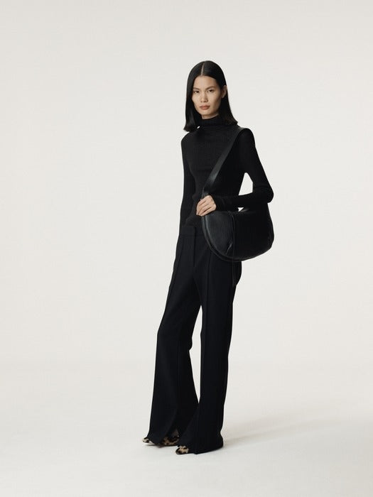 Recto Hairy Balaclava Knit Top (Black)