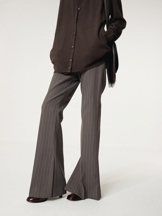 [recto] RC SIGNATURE STRIPE FLARE PANTS (SEPIA GREY)