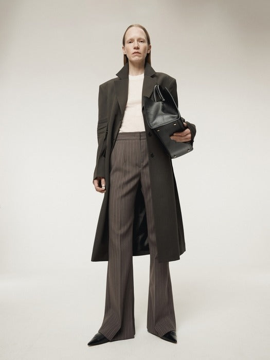 [recto] RC SIGNATURE STRIPE FLARE PANTS (SEPIA GREY)